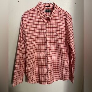 RYE BY HAWKER RYE Slim Fit Plaid Button Down Shirt Orange Maroon White Men's‎ L
